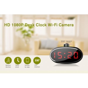 Réveil caméra espion IP-Wifi Full HD Motorisée