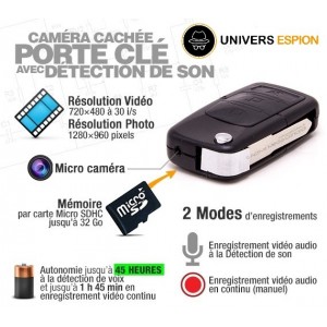 Porte Clé de Voiture Caméra Espion 8G HD - Volkswagen au Maroc