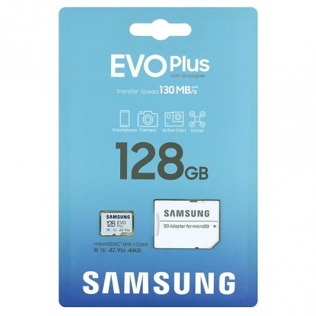 Carte Mémoire Samsung 128Go Evo Plus 130Mb/s classe 10 Original
