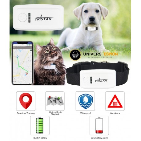 TKSTAR Collier GPS Tracker animaux chien et chat - Traceur anti perte