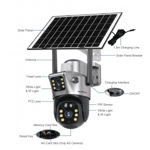 LS VISION Caméra Solaire 4G WiFi Extérieure Double - 10MP  au Maroc