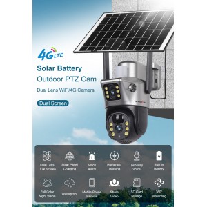 LS VISION Caméra Solaire 4G WiFi Extérieure Double - 10MP  au Maroc