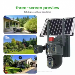 Caméra 4G Solaire extérieure 12 MP - 3 Lens - Vue panoramique Maroc