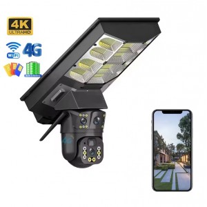 Camera 4G Solaire 12 MP avec Zoom Optique X10 + Projecteur LED 600W