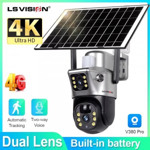 LS VISION Caméra Solaire 4G Extérieure Double - 10MP  au Maroc