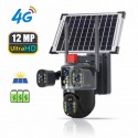 Caméra 4G Solaire extérieure 12 MP - 3 Lens - Vue panoramique Maroc